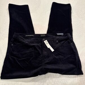 Talbots Woman'sHigh Waist Straight Leg  Corduroy Black Size 16 Petite Pants NWT